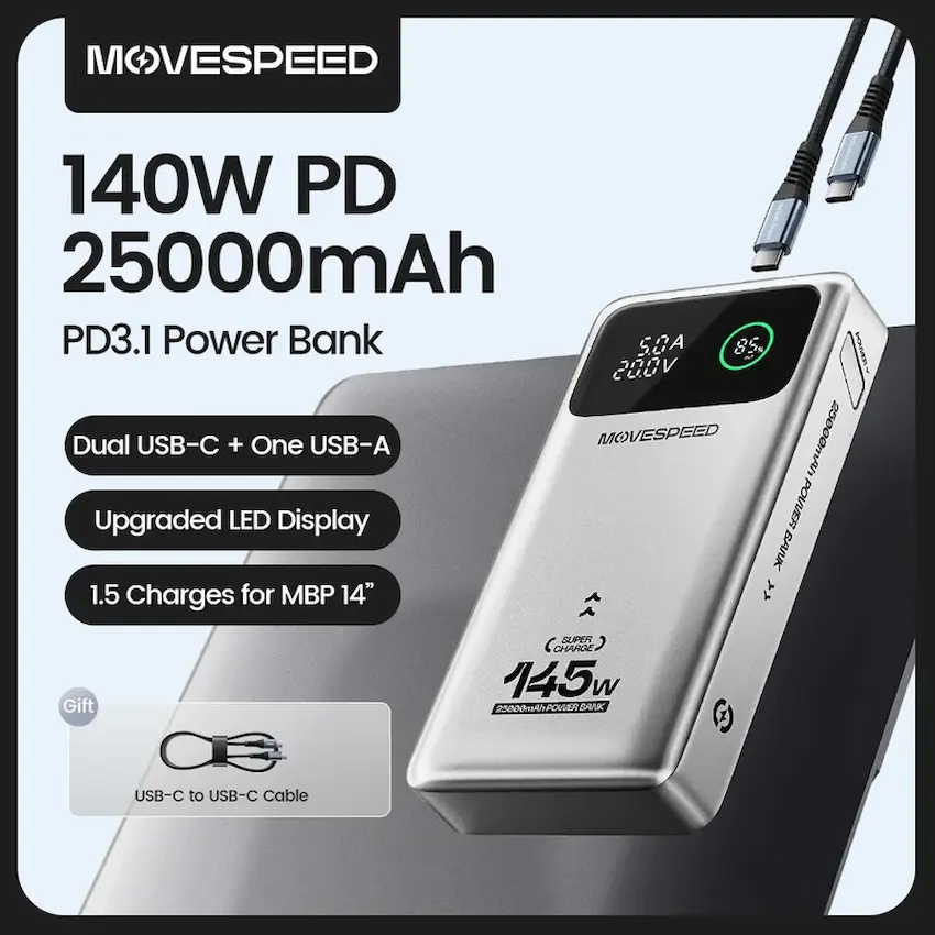 Sạc dự phòng Movespeed M25 PRO (25000mAh, 145W)