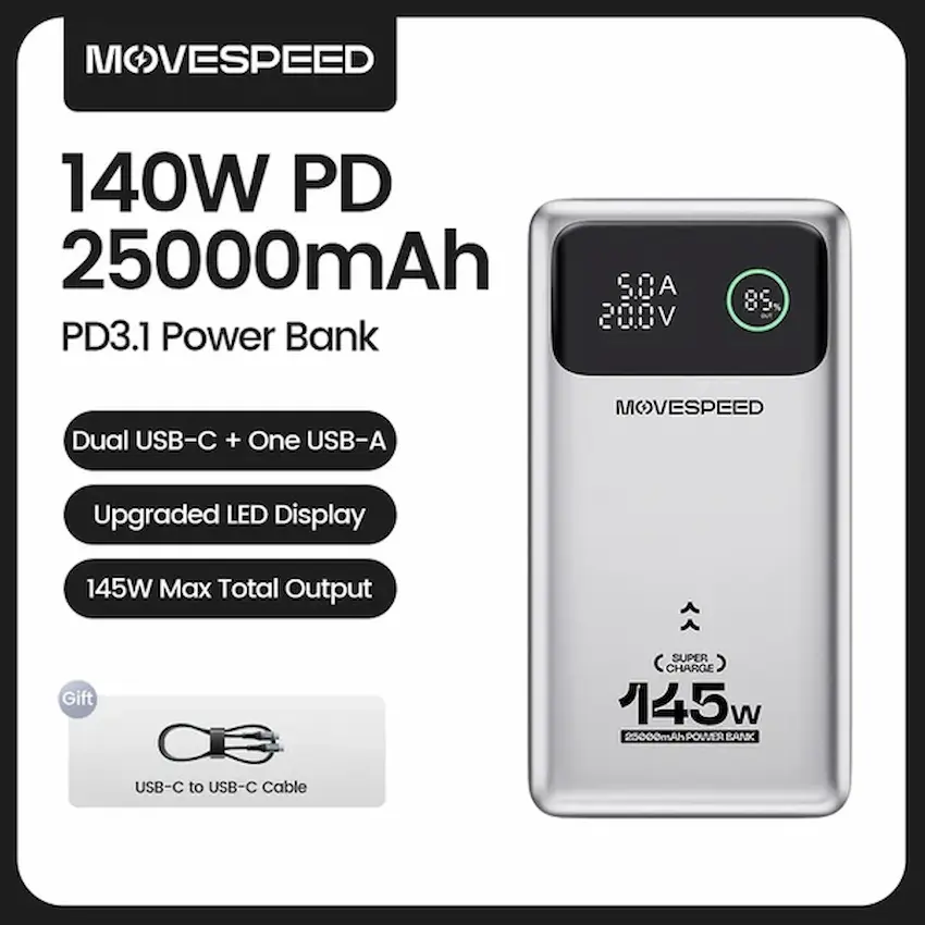 Sạc dự phòng Movespeed M25 PRO (25000mAh, 145W)