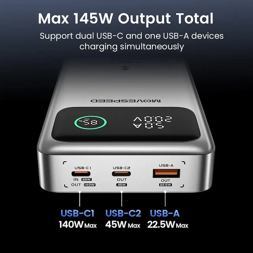 Sạc dự phòng Movespeed M25 PRO (25000mAh, 145W)
