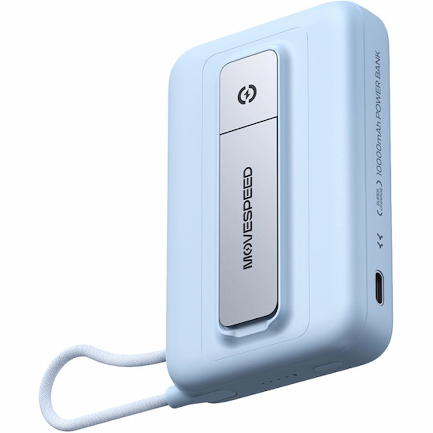 Sạc dự phòng từ tính Movespeed MSP16 (10000mAh, 22.5W, Đế dựng, Tích hợp Type C, Blue/White)