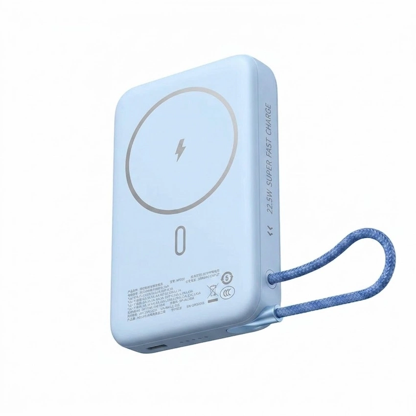 Sạc dự phòng từ tính Movespeed MSP16 (10000mAh, 22.5W, Đế dựng, Tích hợp Type C, Blue/White)