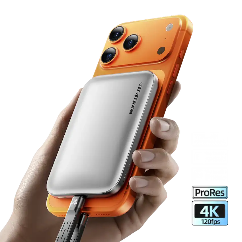 Sạc dự phòng từ tính kết hợp ổ cứng di động Movespeed PD10 (5000mAh, 512GB, 1000MB/s)