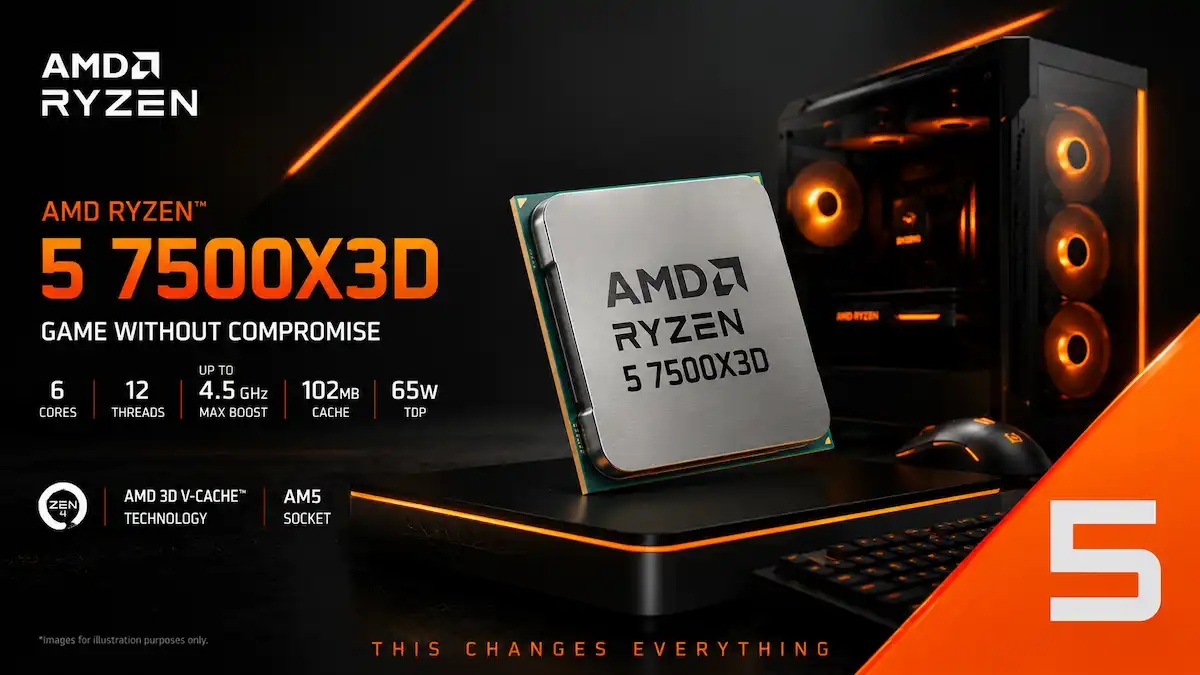 CPU AMD Ryzen 5 7500X3D CPU AMD Ryzen 5 7500X3D