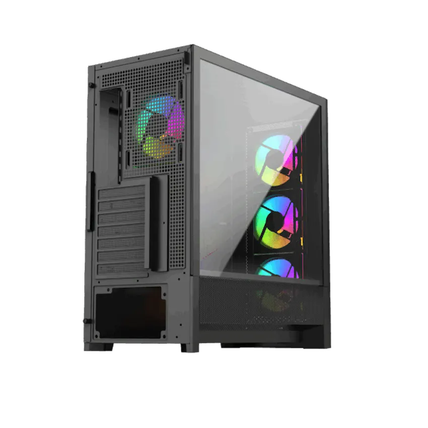 Case LINKTECH BAHAMUT 4FA (Kính cường lực, ATX, 4FAN RGB, Đen)