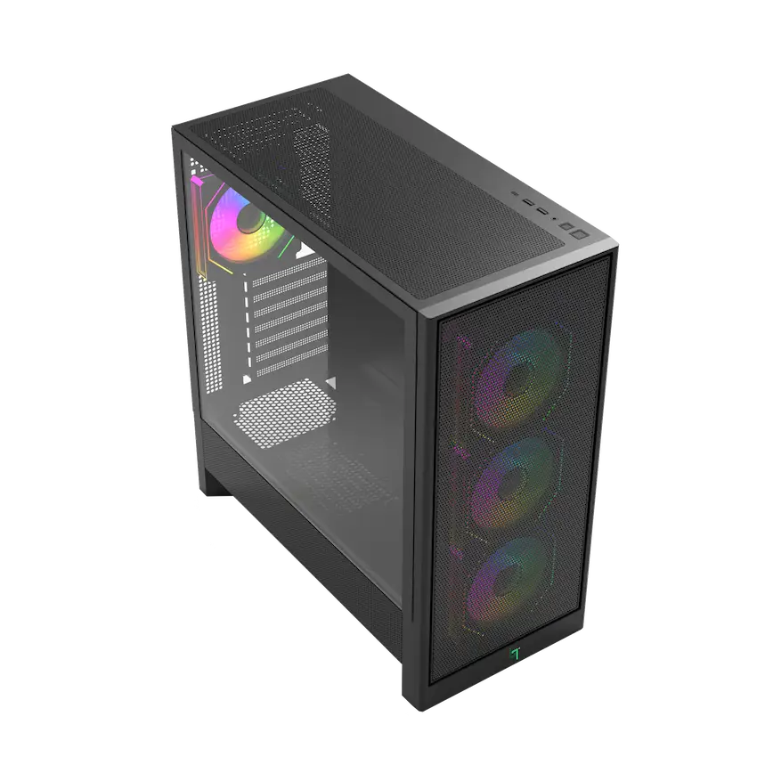 Case LINKTECH BAHAMUT 4FA (Kính cường lực, ATX, 4FAN RGB, Đen)