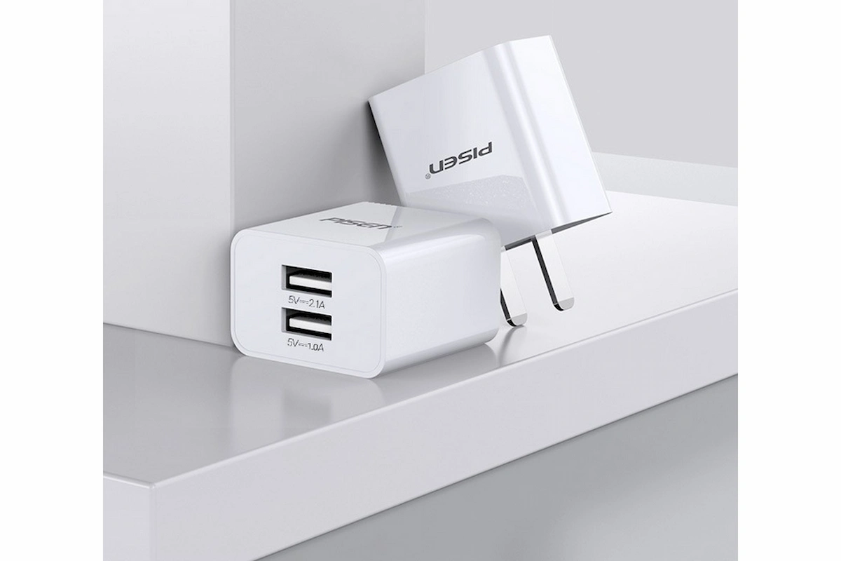 Củ sạc PISEN Dual USB 2.1A 15.5W MF-A03CN -songphuong.vn Củ sạc PISEN Dual USB 2.1A 15.5W MF-A03CN