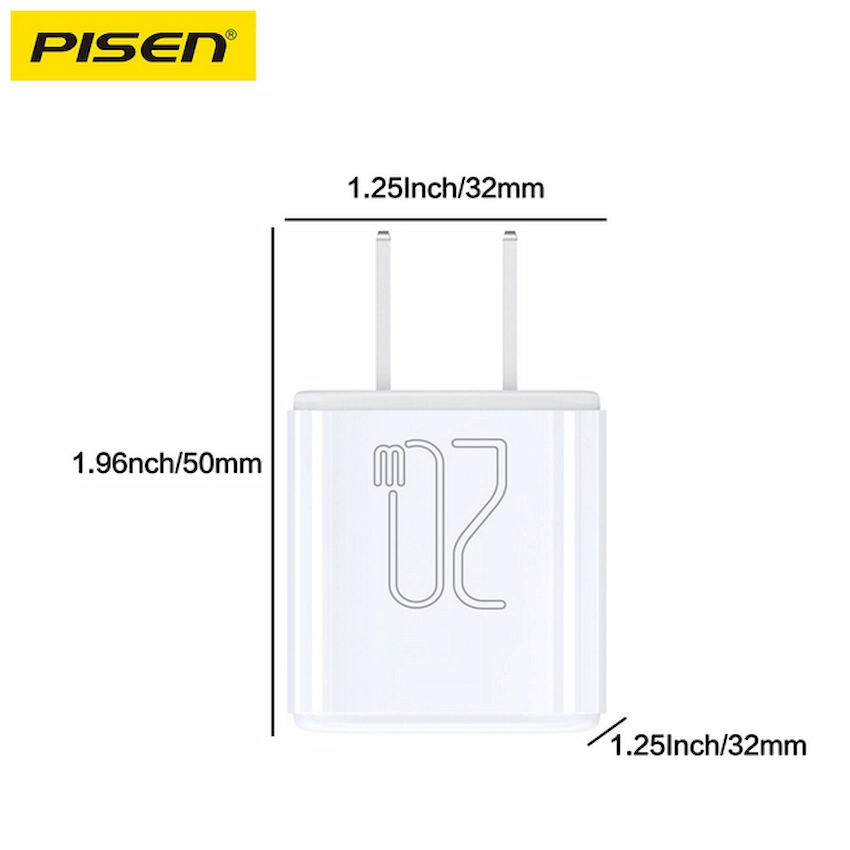 Củ sạc nhanh PISEN QUICK USB-C 20W TS-C165 (White Tiny)