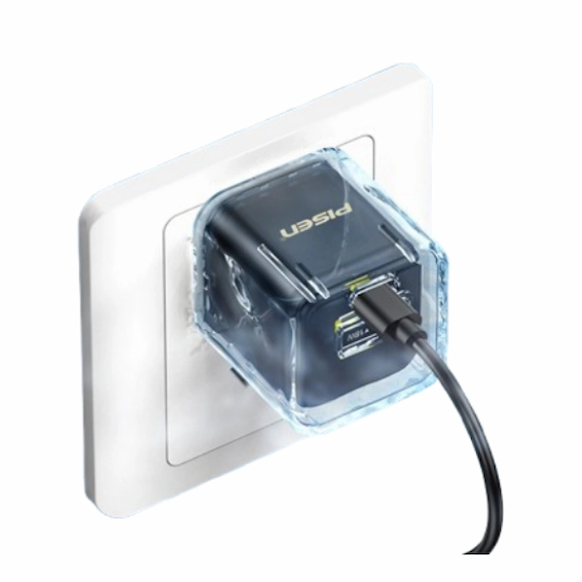 Củ sạc nhanh Pisen Quick ice Crystal QP20W KPQ201 Dual Port (A+C)