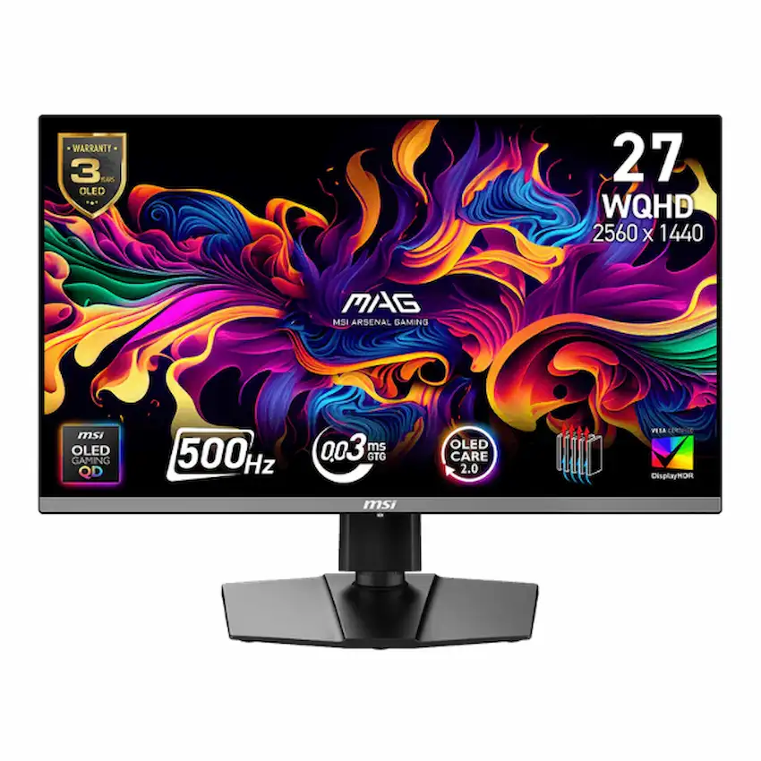 Màn hình LCD MSI MAG 272QP QD-OLED X50 500Hz (26.5 inch, 2560×1440 WQHD, QD-OLED, 300 cd/m², 0.03ms)