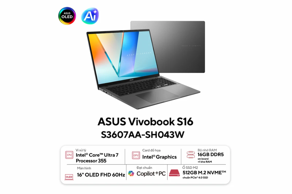 Laptop ASUS Vivobook S16 S3607AA-SH043W Laptop ASUS Vivobook S16 S3607AA-SH043W