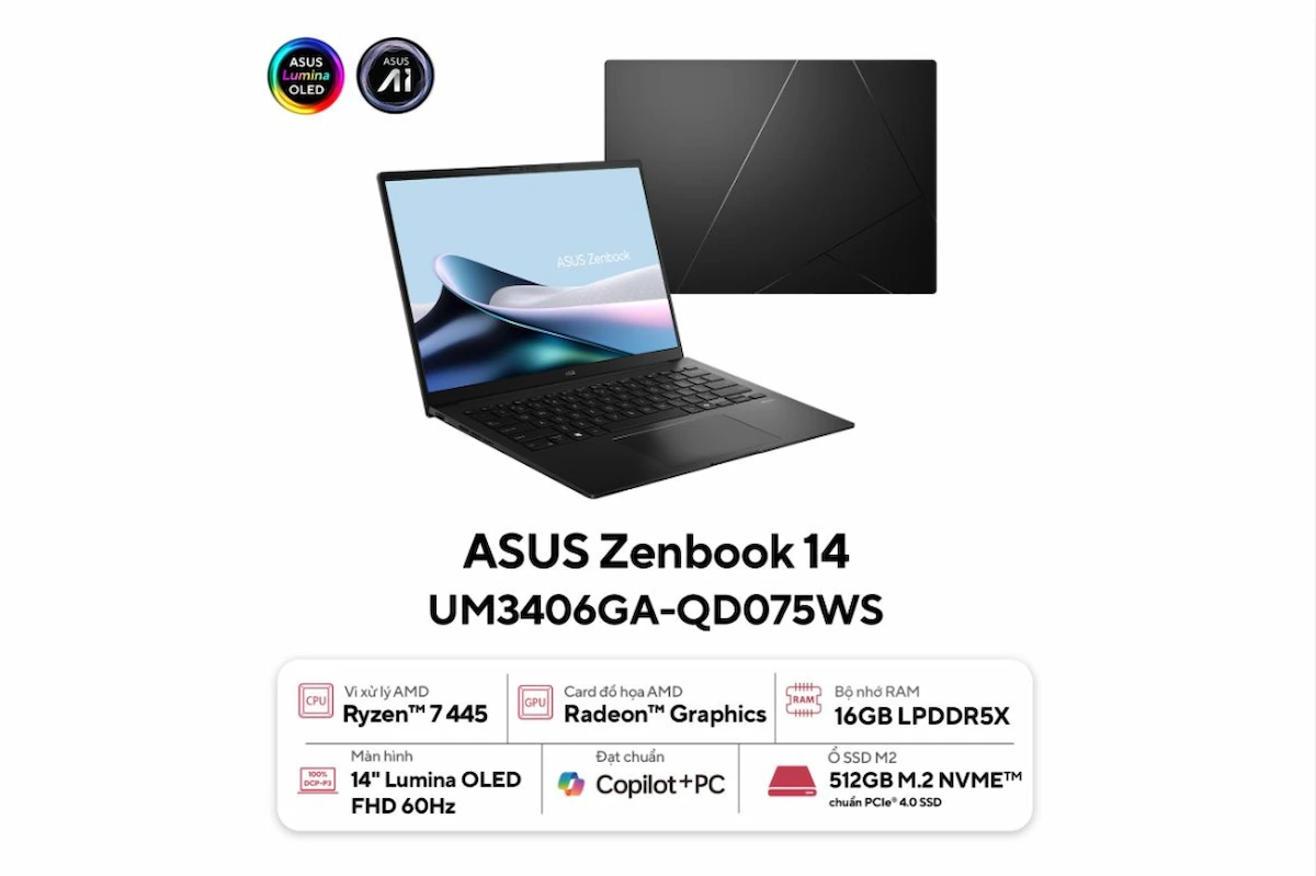 Laptop ASUS Zenbook 14 UM3406GA-QD075WS Laptop ASUS Zenbook 14 UM3406GA-QD075WS