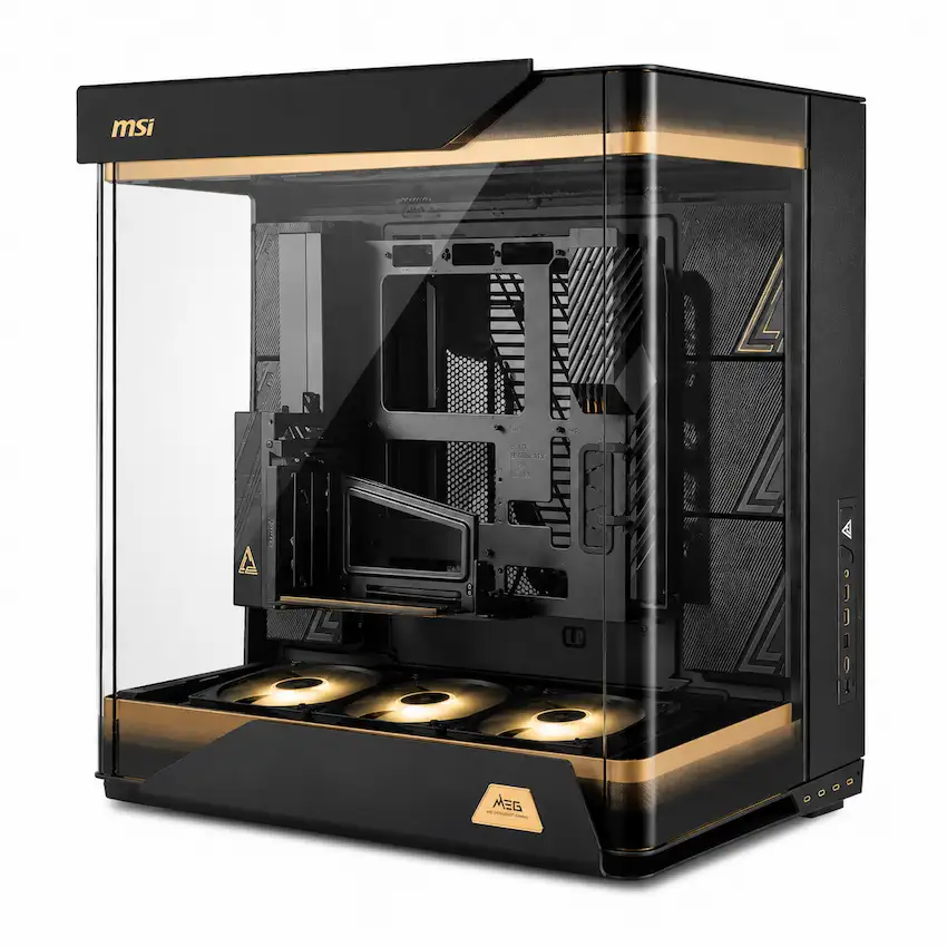 Case MSI MEG MAESTRO 900R (E-ATX / ATX, Full Tower, USB Type C, cáp riser PCIe 5.0, 3Fan, Đen)