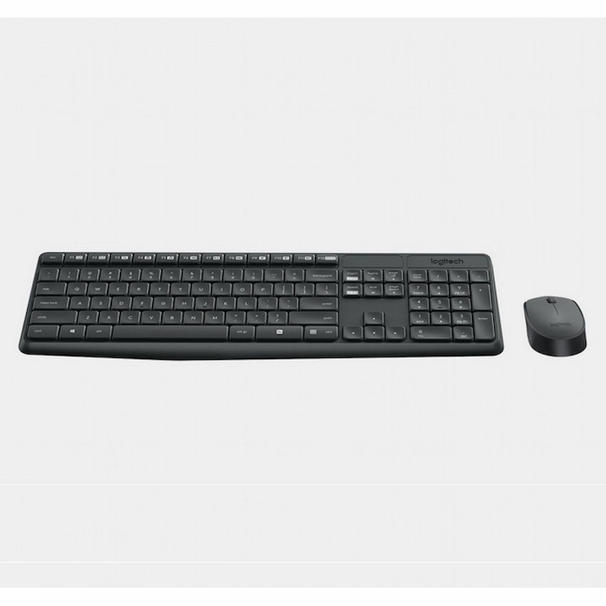 Bộ Phím Chuột Logitech MK235 (Wireless, Xám, 920-007937)