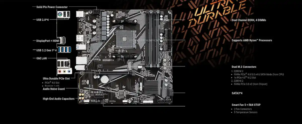 Mainboard Gigabyte B550M K DDR4 Mainboard Gigabyte B550M K DDR4