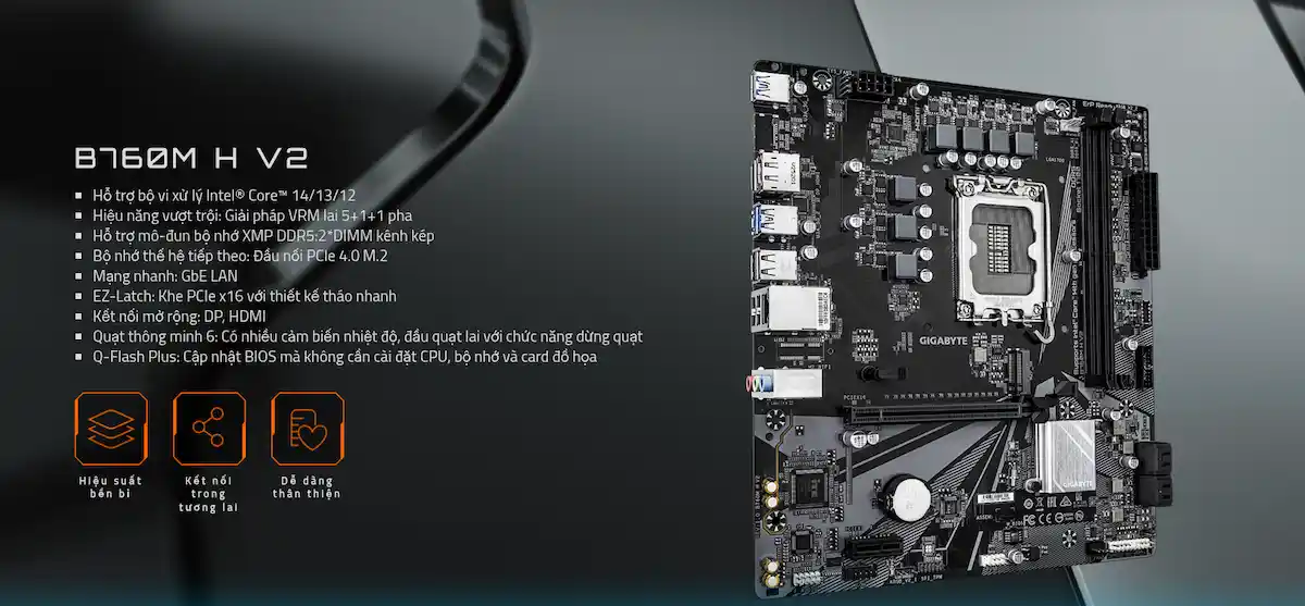 Mainboard Gigabyte B760M H V2 DDR5 Mainboard Gigabyte B760M H V2 DDR5
