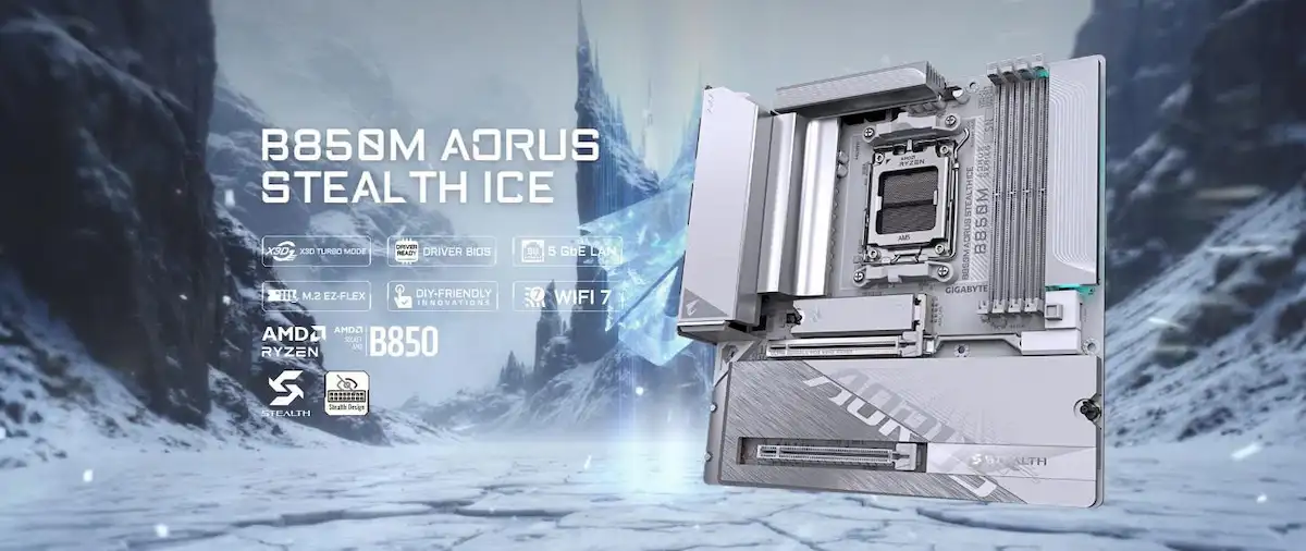 Mainboard Gigabyte B850M AORUS STEALTH ICE -songphuong.vn Mainboard Gigabyte B850M AORUS STEALTH ICE