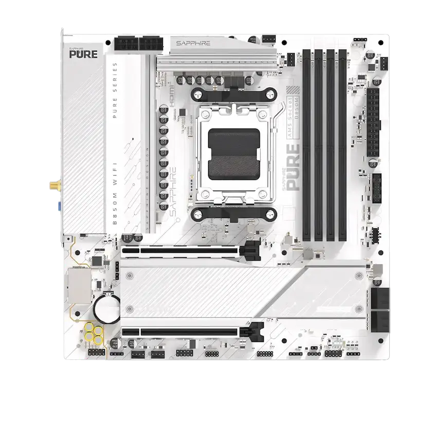 Mainboard Sapphire PURE B850M WIFI (M-ATX, AM5, Lan 2.5G, WIFI 6, BT 5.3)