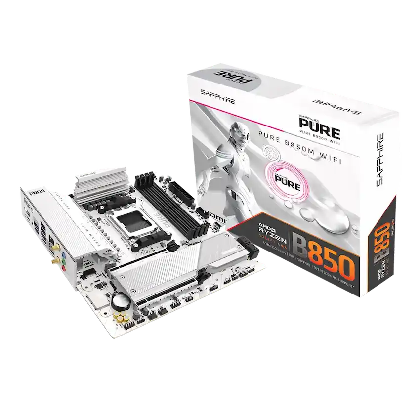 Mainboard Sapphire PURE B850M WIFI (M-ATX, AM5, Lan 2.5G, WIFI 6, BT 5.3)