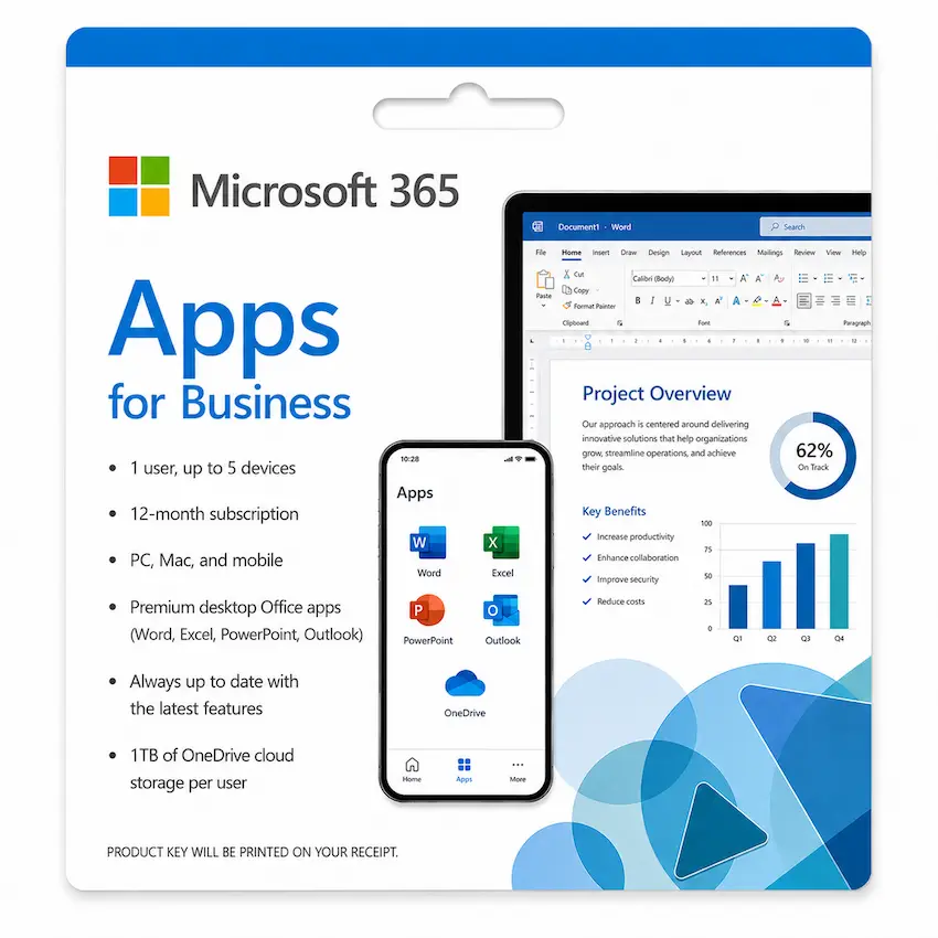 Phần mềm Microsoft 365 Apps for Business – Annual – 12 tháng