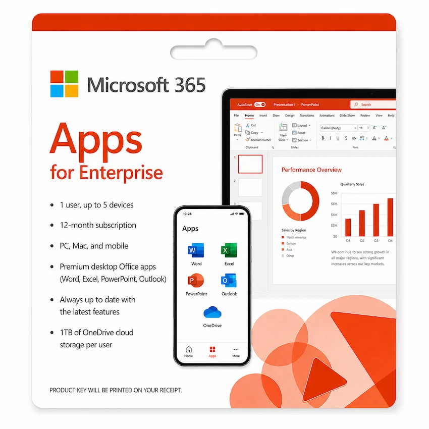 Phần mềm Microsoft 365 Apps for Enterprise – Annual – 12 tháng