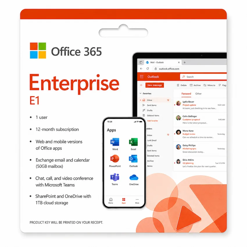Phần mềm Microsoft Office 365 E1 – Annual – 12 tháng