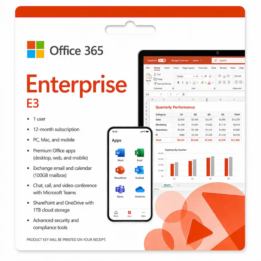 Phần mềm Microsoft Office 365 E3 – Annual – 12 tháng