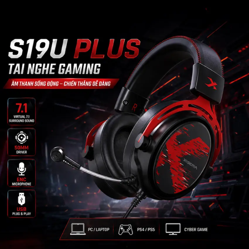 Tai Nghe Gaming Xiberia S19U Plus