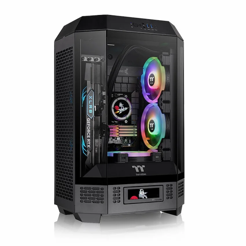 Case Thermaltake TOWER 300 Black (M-ATX/ mITX, Kính cường lực, 2 FAN, Type C, CA-1Y4-00S1WN-00)