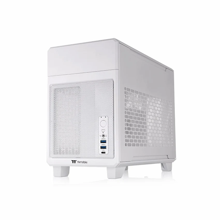 Case Thermaltake TR100 Snow (Mini ITX, LCD 3.9 inch, Cáp riser PCIe 4.0, Type-C, CA-11A-00S6NN-00)