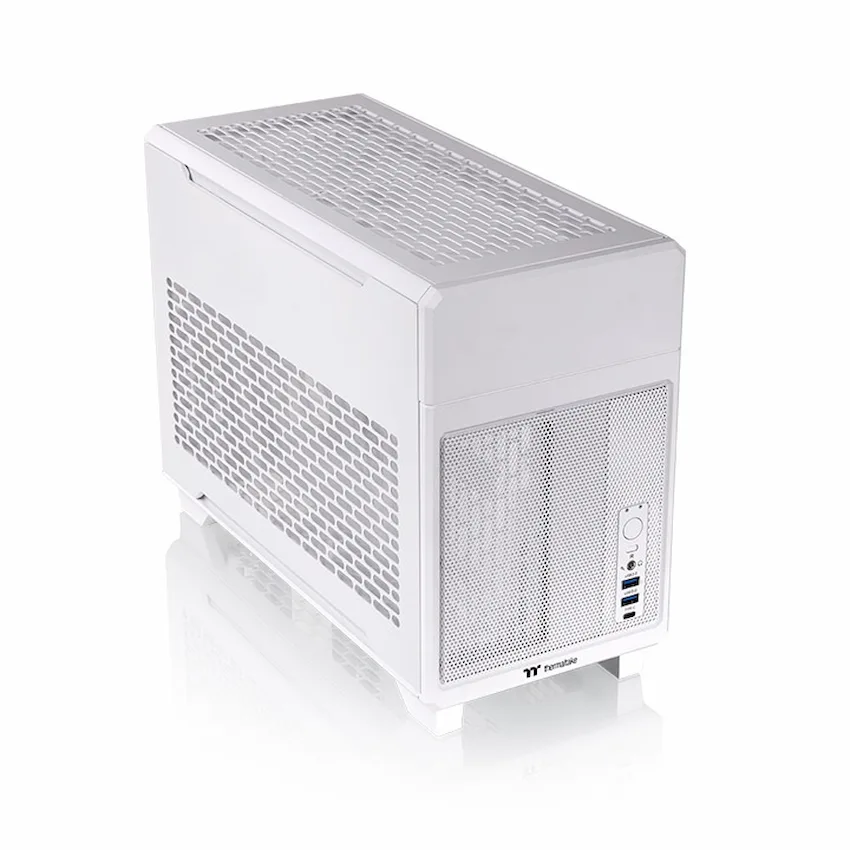 Case Thermaltake TR100 Snow (Mini ITX, LCD 3.9 inch, Cáp riser PCIe 4.0, Type-C, CA-11A-00S6NN-00)