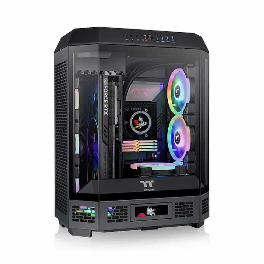 Case Thermaltake Tower 600 Black (Mini ITX/Micro ATX/ATX, Kính cường lực, 2FAN, Type C, CA-1Z1-00M1WN-00)