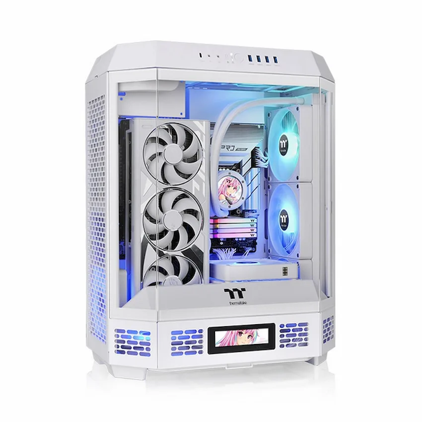 Case Thermaltake Tower 600 Snow (Mini ITX/Micro ATX/ATX, Kính cường lực, 2FAN, Type C, CA-1Z1-00M6WN-00)