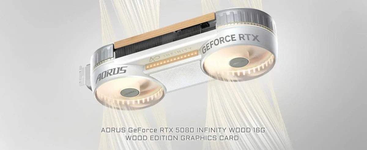 VGA Gigabyte AORUS RTX 5080 INFINITY WOOD -songphuong.vn VGA Gigabyte AORUS RTX 5080 INFINITY WOOD