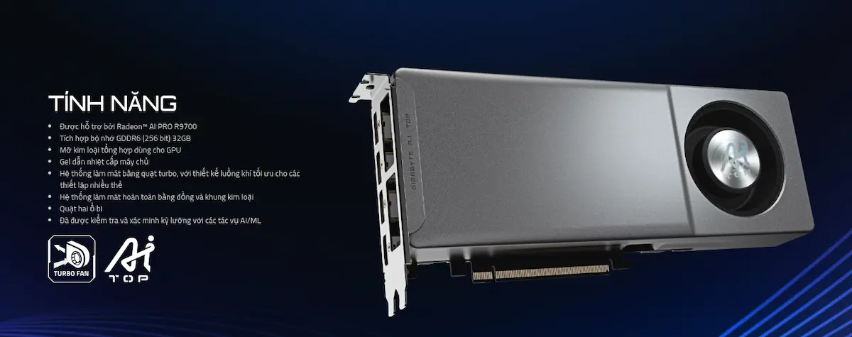 VGA Gigabyte Radeon AI PRO R9700 AI TOP 32G VGA Gigabyte Radeon AI PRO R9700 AI TOP 32G