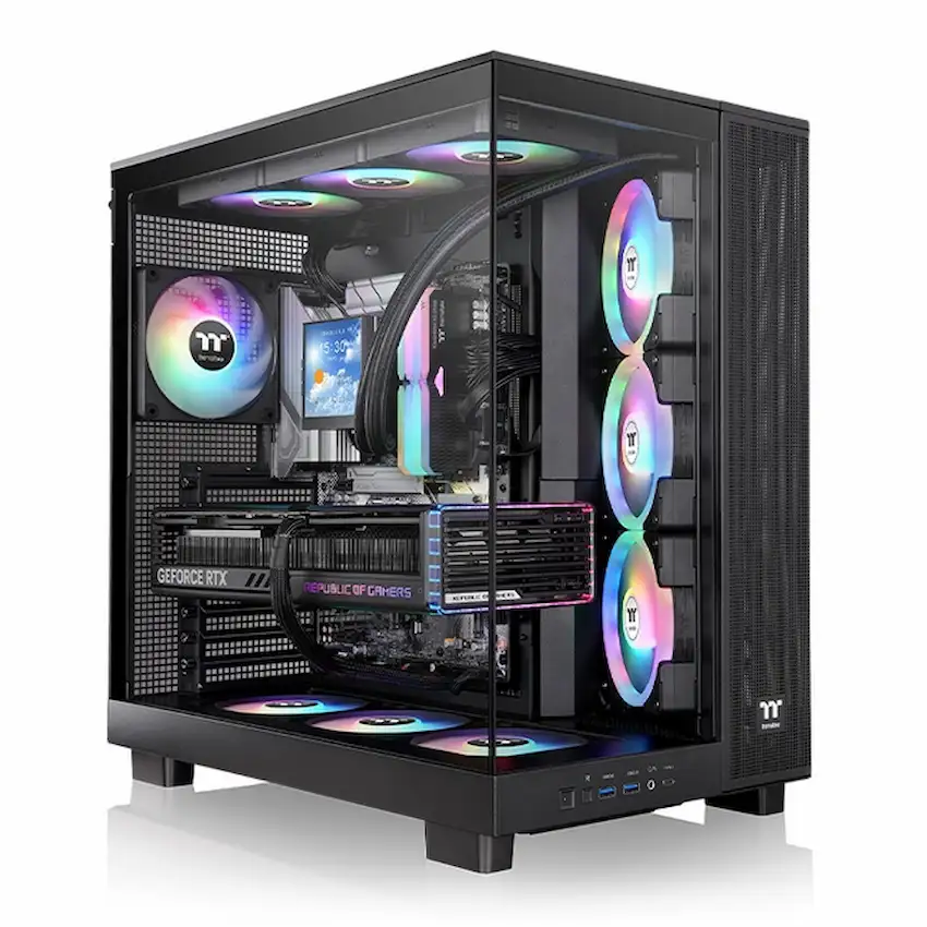 Case Thermaltake View 380 XL ARGB Black (ATX/m-ATX/m-ITX, 4 FAN, USB Type C, Đen)