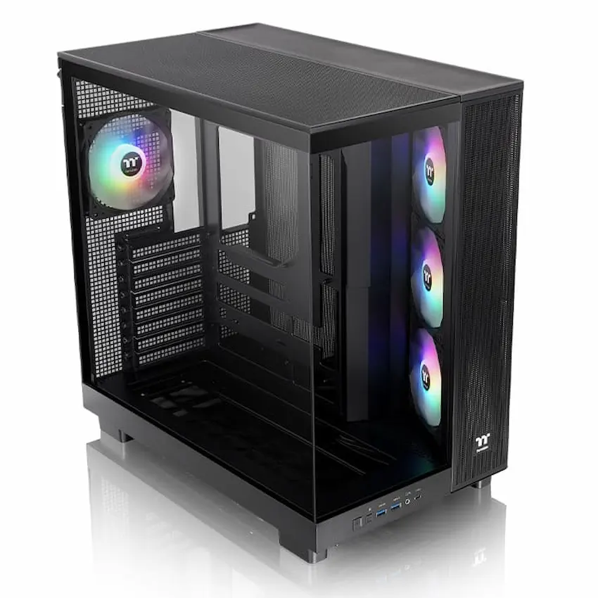 Case Thermaltake View 380 XL ARGB Black (ATX/m-ATX/m-ITX, 4 FAN, USB Type C, Đen)