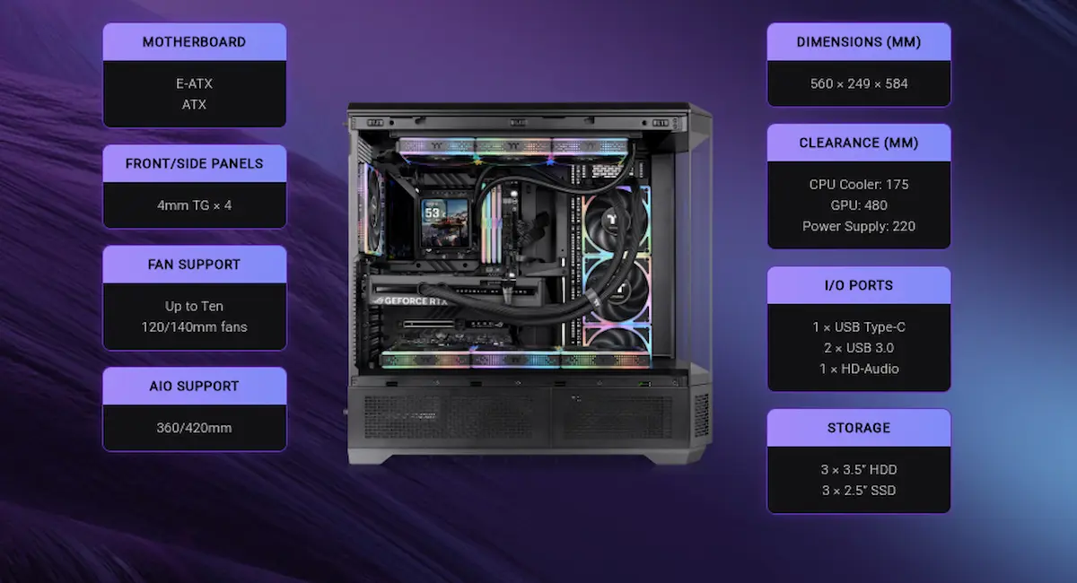Case Thermaltake View 600 TG Black Case Thermaltake View 600 TG Black