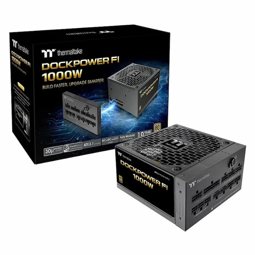 Nguồn Thermaltake Dockpower FI 1000W (80 Plus Gold, ATX 3.1, PCIE 5.1)