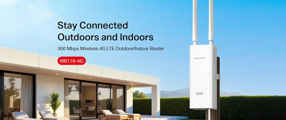 Router WiFi 4G LTE Mercusys MB118-4G (PoE, 300 Mbps) Router WiFi 4G LTE Mercusys MB118-4G