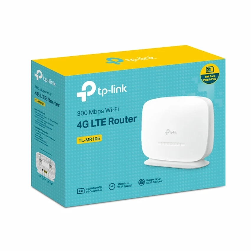 Router WiFi 4G LTE TP-Link TL-MR105 (Chuẩn N 300 Mbps)