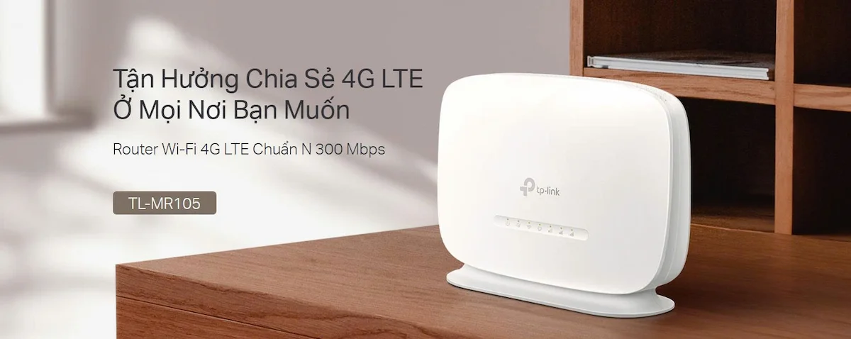 Router WiFi 4G LTE TP-Link TL-MR105 (Chuẩn N 300 Mbps) Router WiFi 4G LTE TP-Link TL-MR105