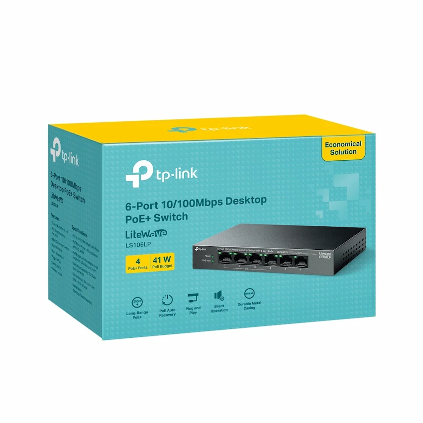 Switch TP-Link LS106P (Switch 6 Cổng, 4 Cổng PoE+)