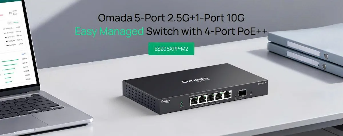 Switch TP-Link Omada ES206XPP-M2 (5-Port 2.5G BASE-T, 1-Port 10GE SFP+) Switch TP-Link Omada ES206XPP-M2