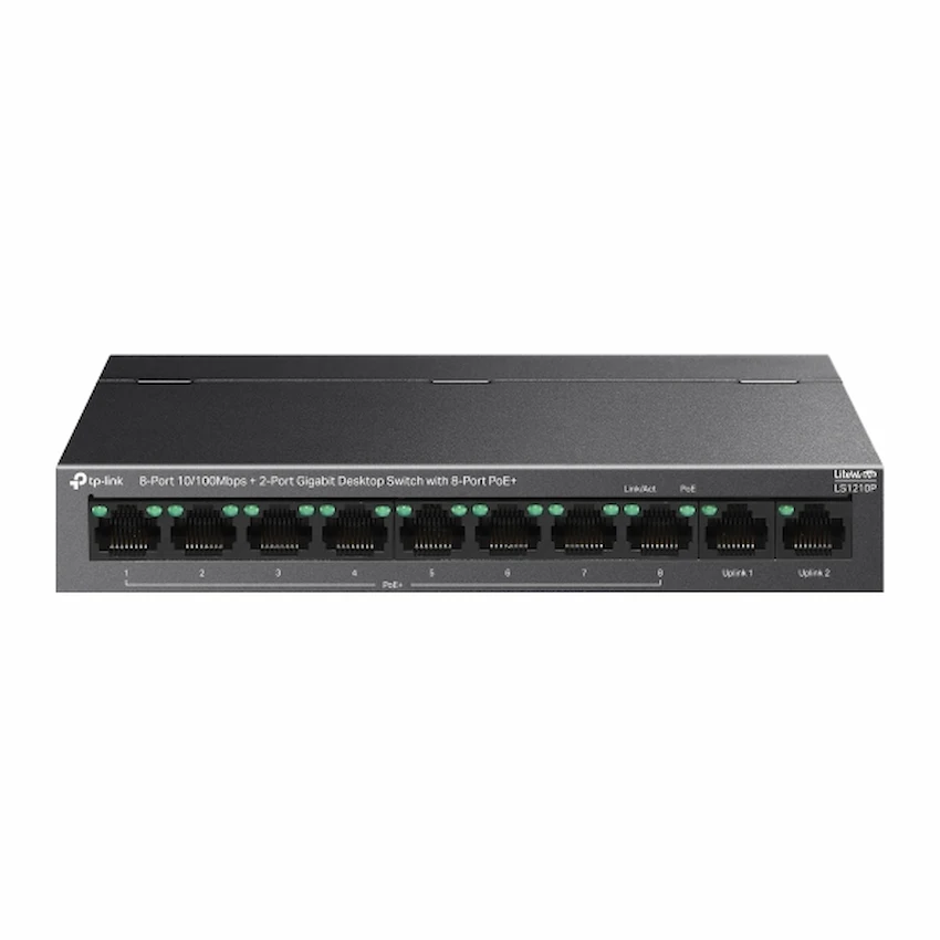 Switch TP-Link Omada LS1210P (8 cổng 10/100Mbps POE+2 Gigabit)