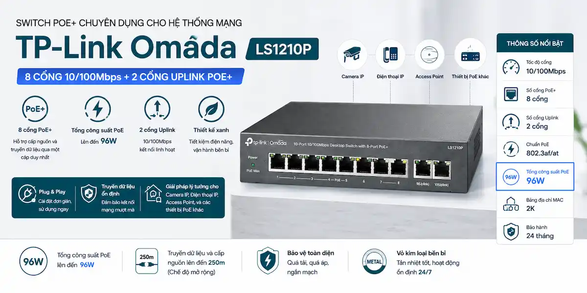 Switch TP-Link Omada LS1210P
