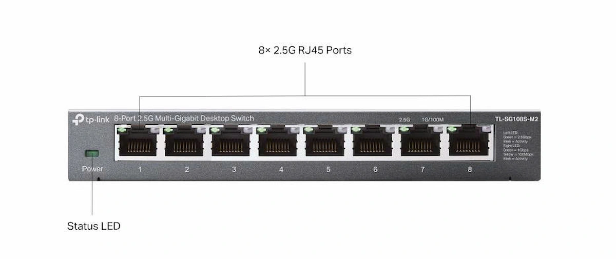 Switch TP-Link TL-SG108S-M2 (8-Port 2.5G Multi-Gigabit) Switch TP-Link TL-SG108S-M2