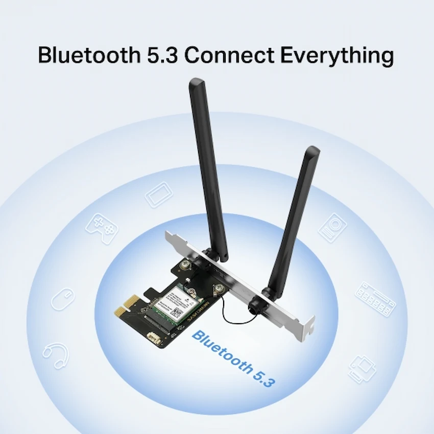 Card mạng wifi Mercusys MA80XE (PCIe, AX3000 WiFi 6, Bluetooth 5.3)