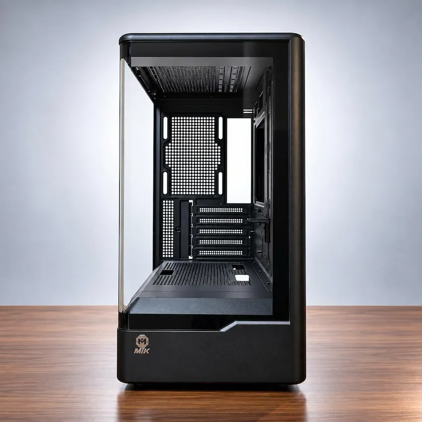 Case MIK H7 CURVED 360 ATX (ATX / M-ATX, Hiển thị nhiệt độ, No FAN)