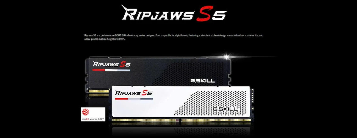 Ram G.Skill Ripjaws S5 32GB DDR5 5600MHZ Kit F5-5600J4040C16GX2-RS5 Ram G.Skill Ripjaws S5 32GB DDR5 5600MHZ Kit