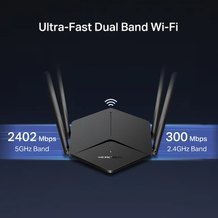 Router WiFi Mercusys MR78X (WiFi 6 Băng Tần Kép AX2700)